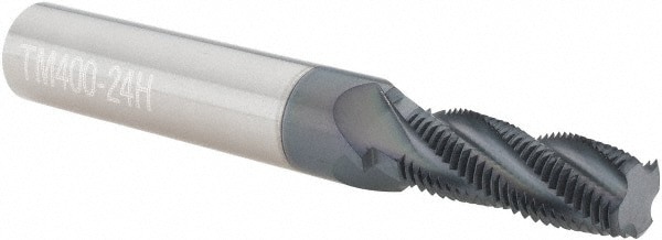 Helical Flute Thread Mill: 1/2-24, Internal & External, 4 Flute, 1/2