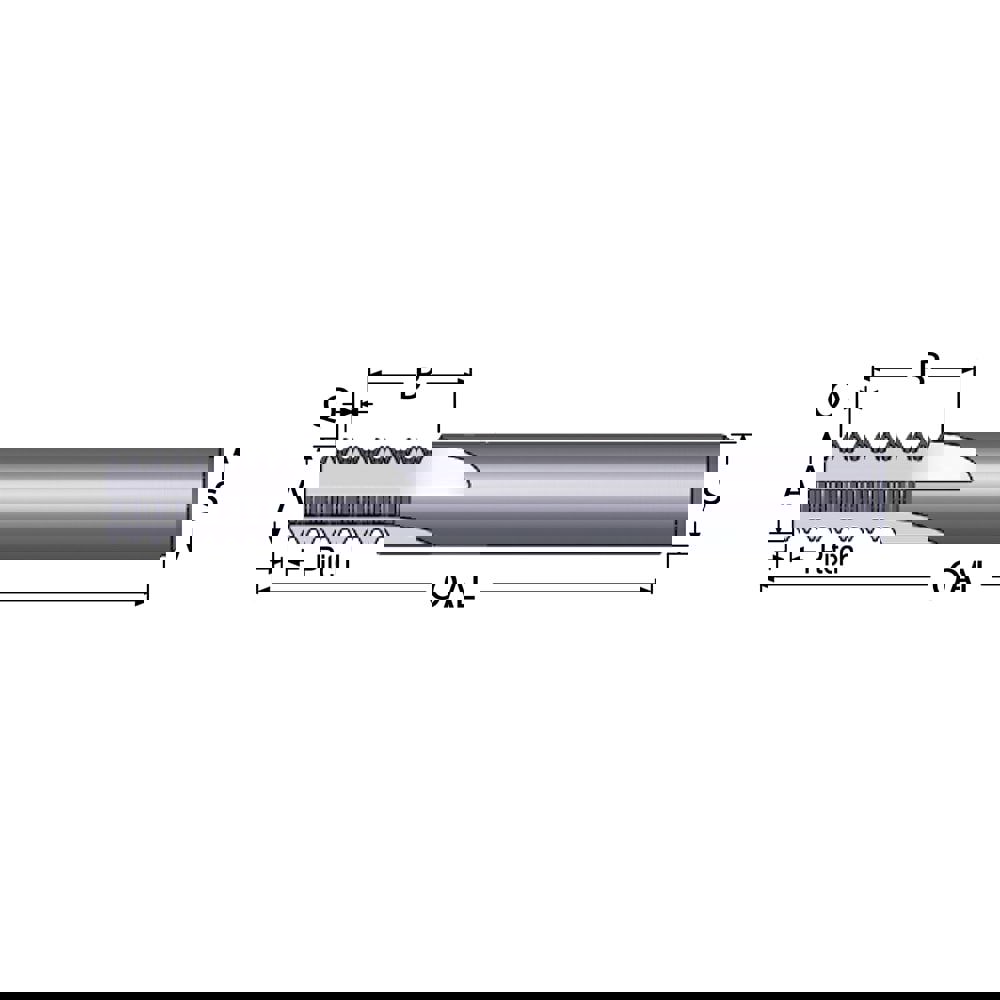 Straight Flute Thread Mill: 9/16-16, Internal, 4 Flutes, 1/2