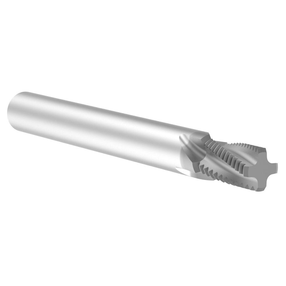 Helical Flute Thread Mill: 7/16, Internal & External, 4 Flute, 3/8