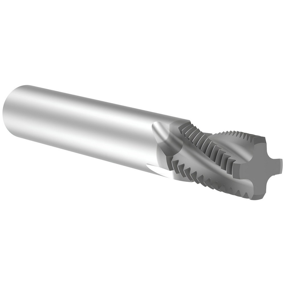 Helical Flute Thread Mill: 7/8-14, Internal/External, 4 Flute, 12.00 mm Shank Dia, Solid Carbide