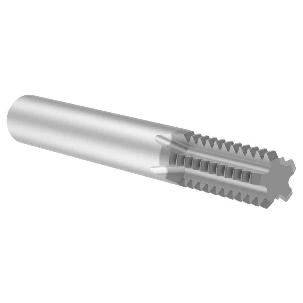 Helical Flute Thread Mill: 7/16-14, Internal & External, 5 Flute, Solid Carbide