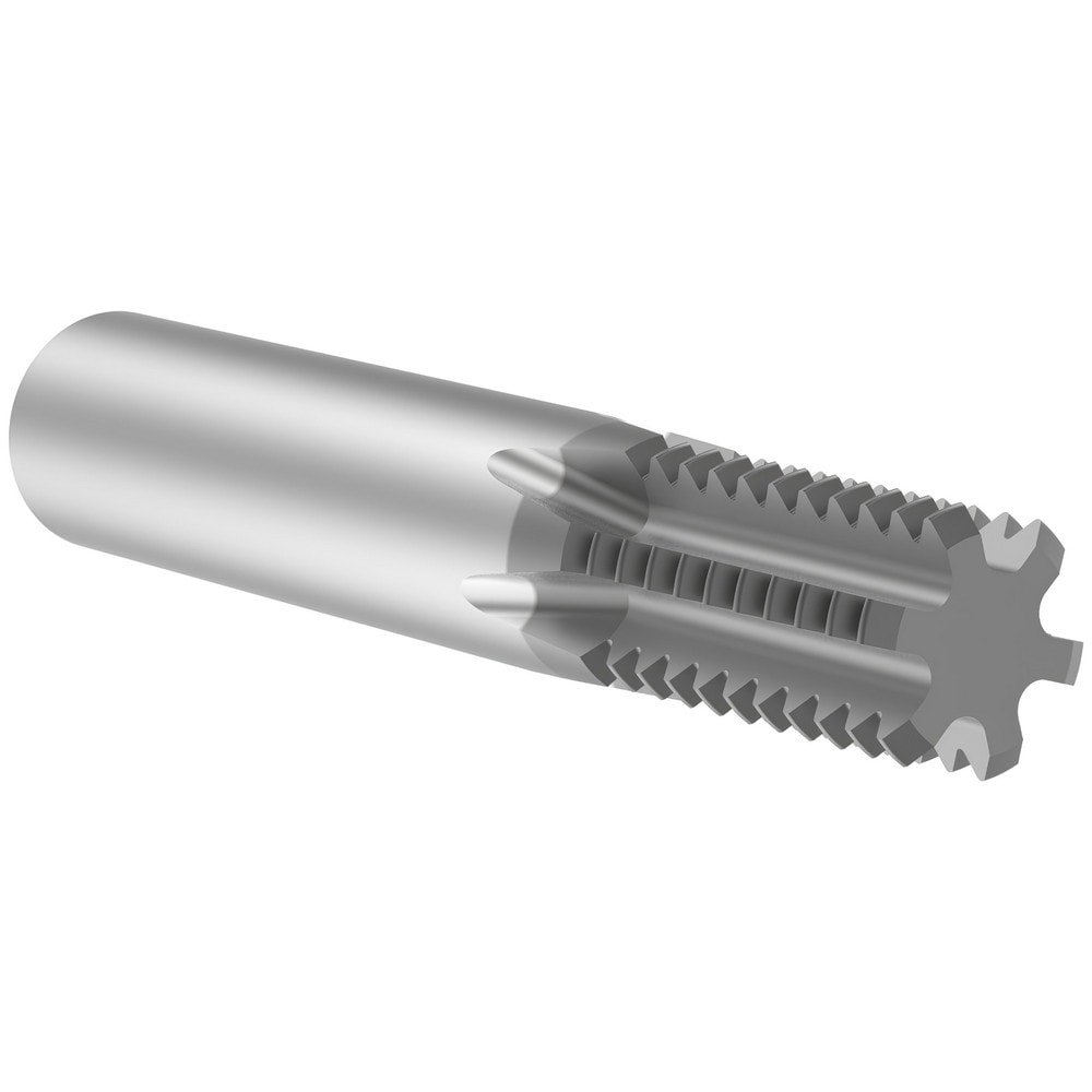 Helical Flute Thread Mill: 7/8-9, Internal/External, 6 Flute, 16.00 mm Shank Dia, Solid Carbide