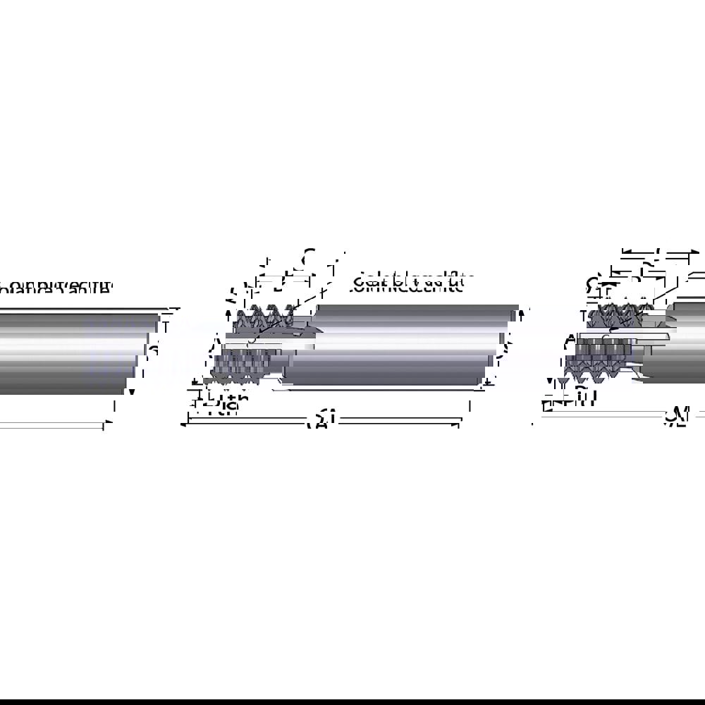 Straight Flute Thread Mill: 1-14, External & Internal, 4 Flutes, 3/4