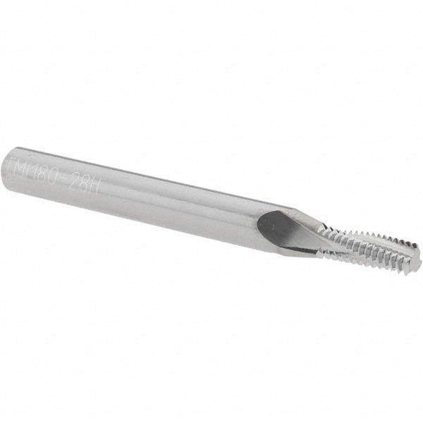 Helical Flute Thread Mill: 1/4-28, Internal, 3 Flute, 1/4
