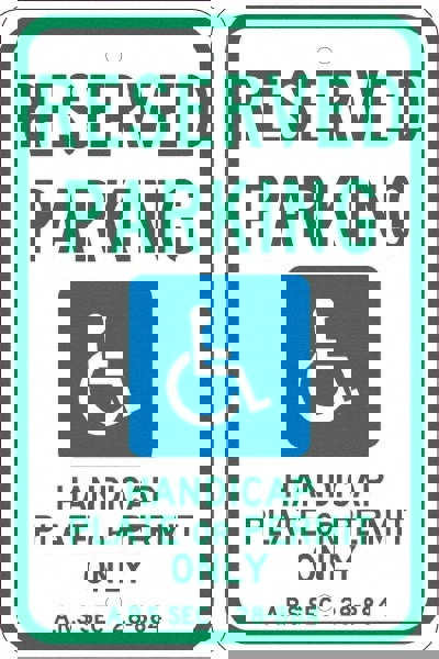 Reserved Parking Sign: Rectangle, 