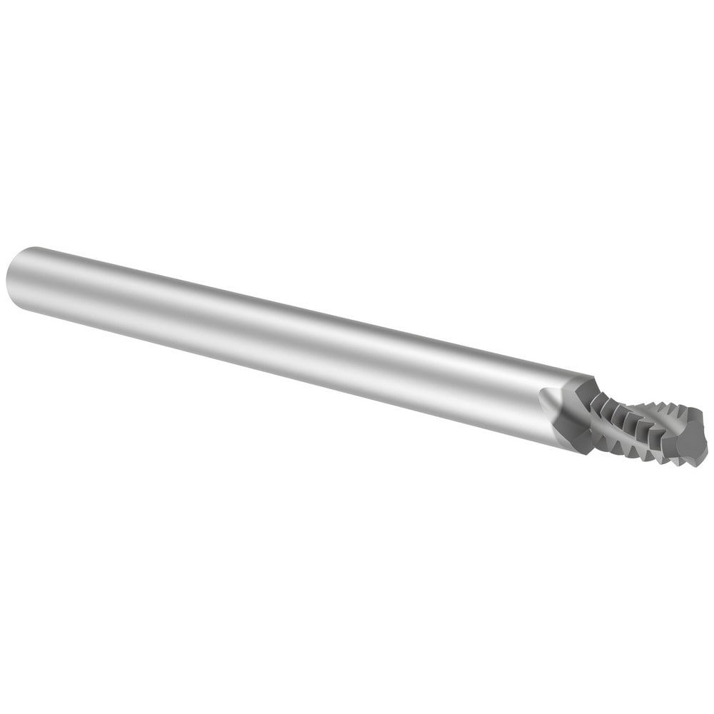 Helical Flute Thread Mill: #6-32, Internal/External, 3 Flute, 3.00 mm Shank Dia, Solid Carbide