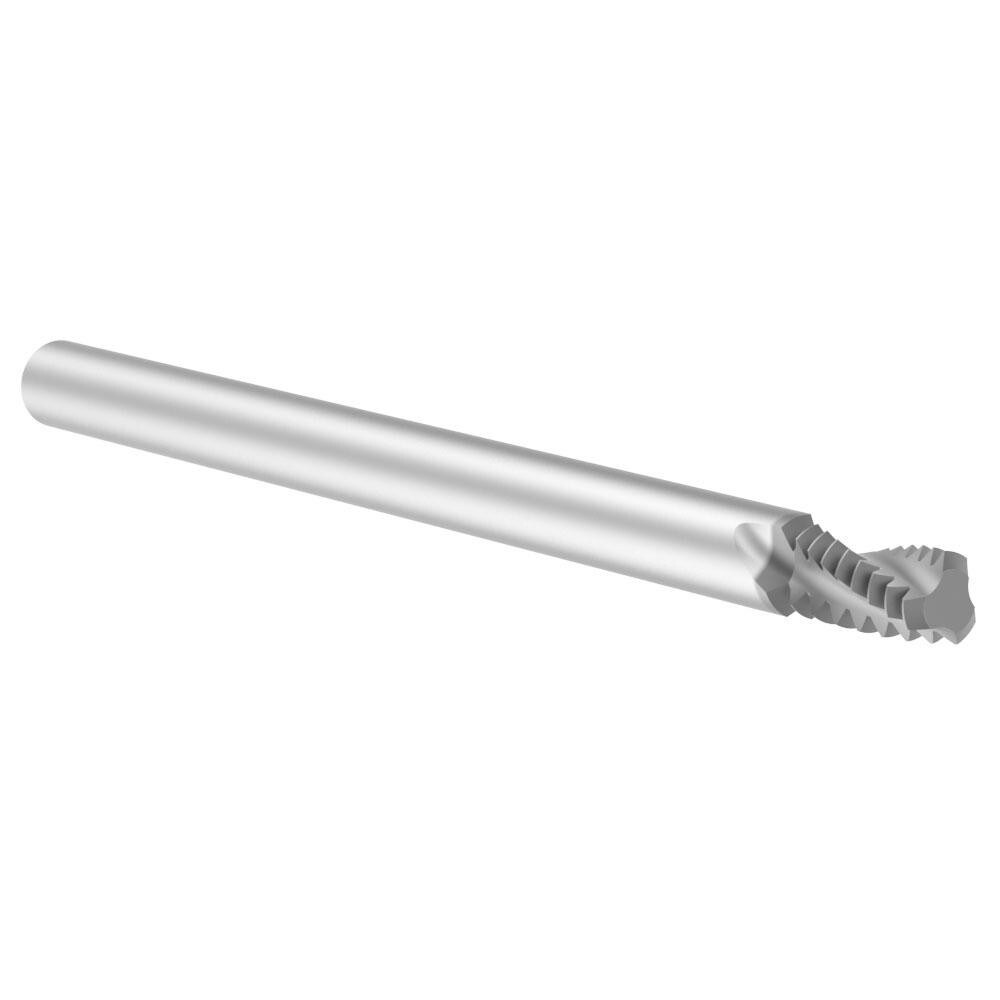 Helical Flute Thread Mill: #8-32, Internal & External, 3 Flute, Solid Carbide