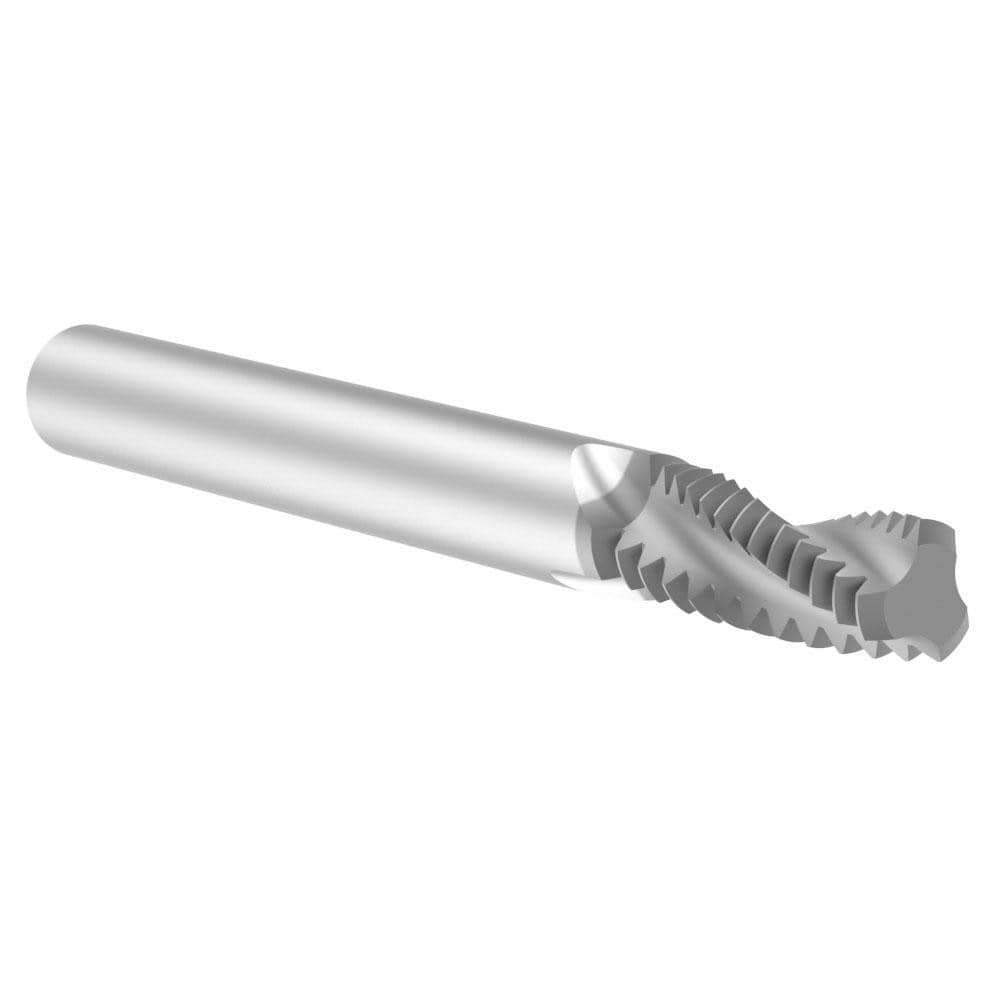 Helical Flute Thread Mill: 5/16-18, Internal & External, 3 Flute, Solid Carbide