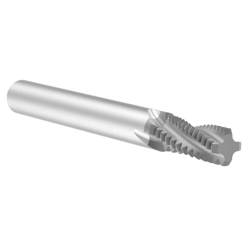 Helical Flute Thread Mill: 3/8-16, Internal & External, 4 Flute, Solid Carbide