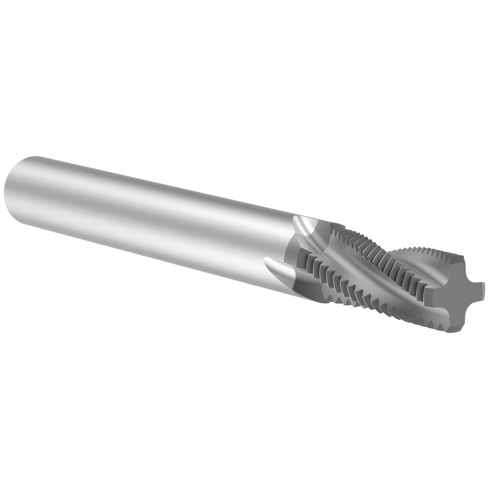 Helical Flute Thread Mill: 3/8-24, Internal/External, 4 Flute, 8.00 mm Shank Dia, Solid Carbide