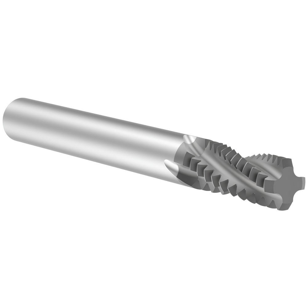 Helical Flute Thread Mill: 7/16-14, Internal/External, 4 Flute, 8.00 mm Shank Dia, Solid Carbide