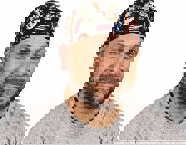 Tie Hat: Size Universal, Black, Blue, Red & White