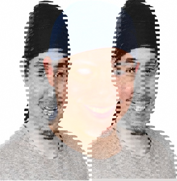 Tie Hat: Size Universal, Navy Blue, Elastic Fit & Terry Sweatband