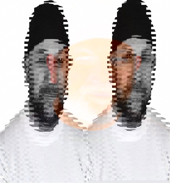 Tie Hat: Size Universal, Black, Elastic Fit & Terry Sweatband