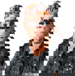 Tie Hat: Size Universal, Black, Orange, White & Yellow