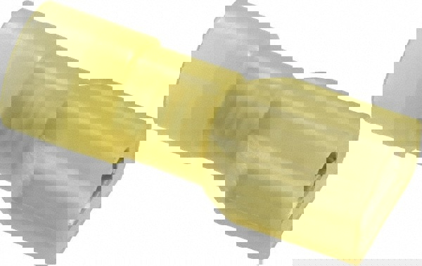 Wire Disconnect: Female, Yellow, Nylon, 12-10 AWG, 1/4
