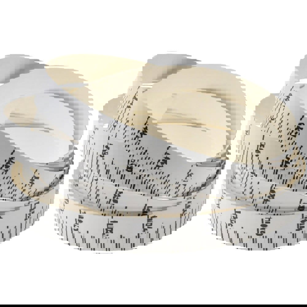 9 Ft. Long x 1/2 Inch Wide, 1/10 Inch Graduation, White, Mylar Adhesive Tape Measure