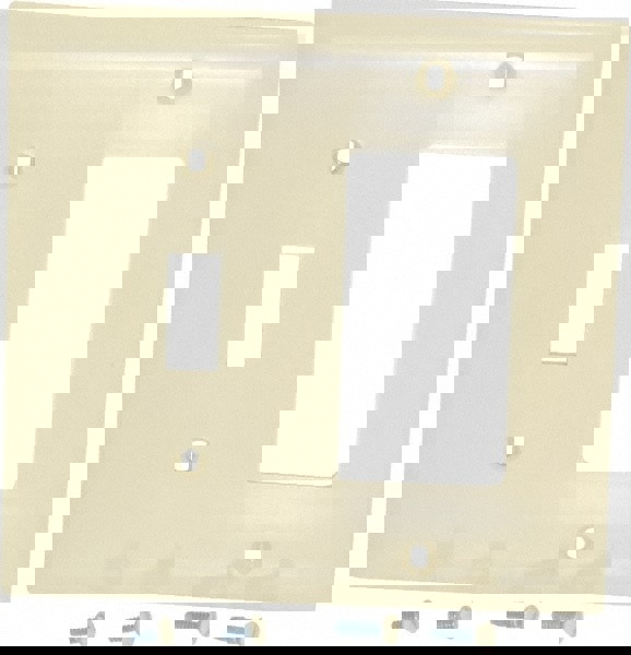 2 Gang, 4-1/2 Inch Long x 4-3/4 Inch Wide, Standard Combination Wall Plate