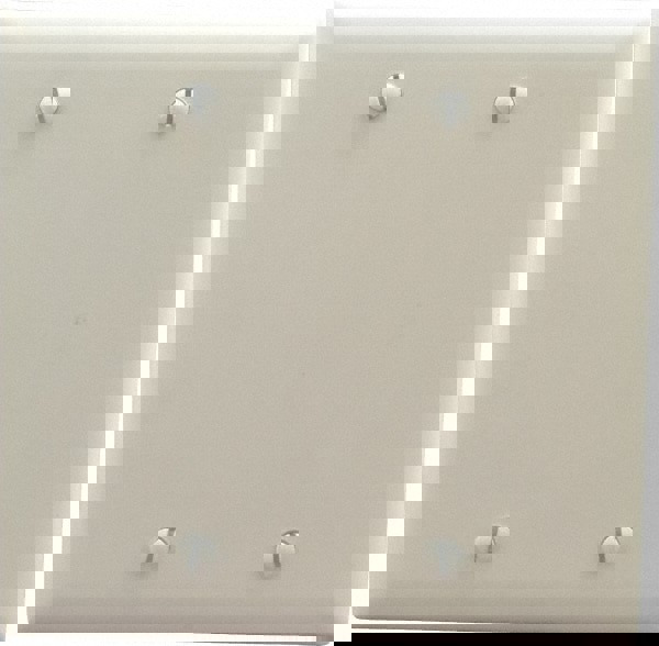 2 Gang, 4-3/4 Inch Long x 4-11/16 Inch Wide, Standard Blank Wall Plate