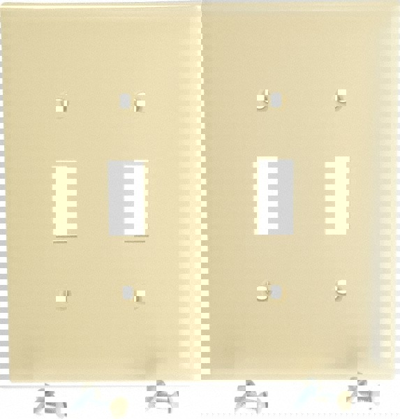 2 Gang, 4-3/4 Inch Long x 4-11/16 Inch Wide, Standard Switch Plate