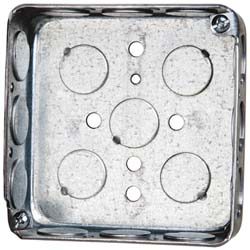 Electrical Outlet Box: Steel, Square, 4