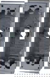 Electrical Outlet Box: Aluminum, Rectangle, 4-9/16