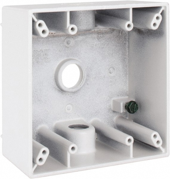 Electrical Outlet Box: Aluminum, Rectangle, 4-9/16