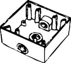 Electrical Outlet Box: Aluminum, Rectangle, 4-9/16