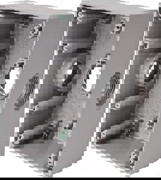 Electrical Outlet Box: Aluminum, Rectangle, 4-9/16