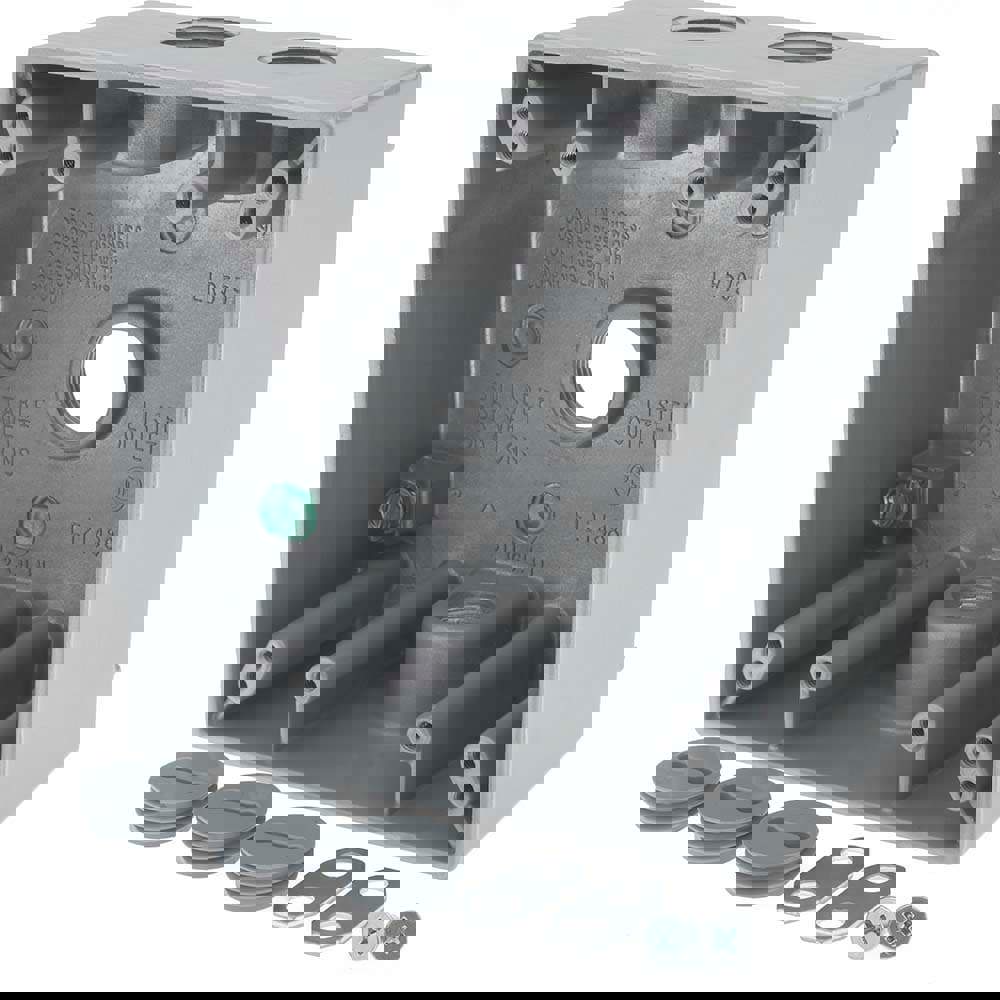 Electrical Outlet Box: Aluminum, Rectangle, 4-9/16