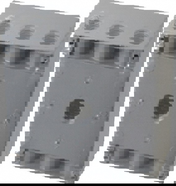 Electrical Outlet Box: Aluminum, Rectangle, 4-9/16