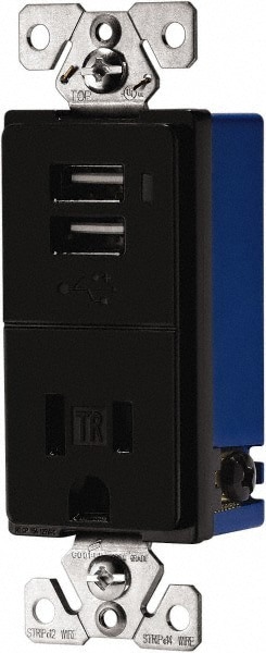 2 USB Port, 1 Receptacle, 125 VAC, 5 VDC USB Receptacle