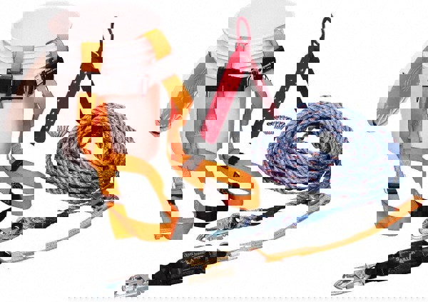 Fall Protection Kits; Kit Type: Roofer's Kit ; Lanyard Length: 3.0 ; Includes: Full-Body Harness;Lifeline;Roof Anchor;Rope Grab/Shock Absorber;Waterproof Storage Container