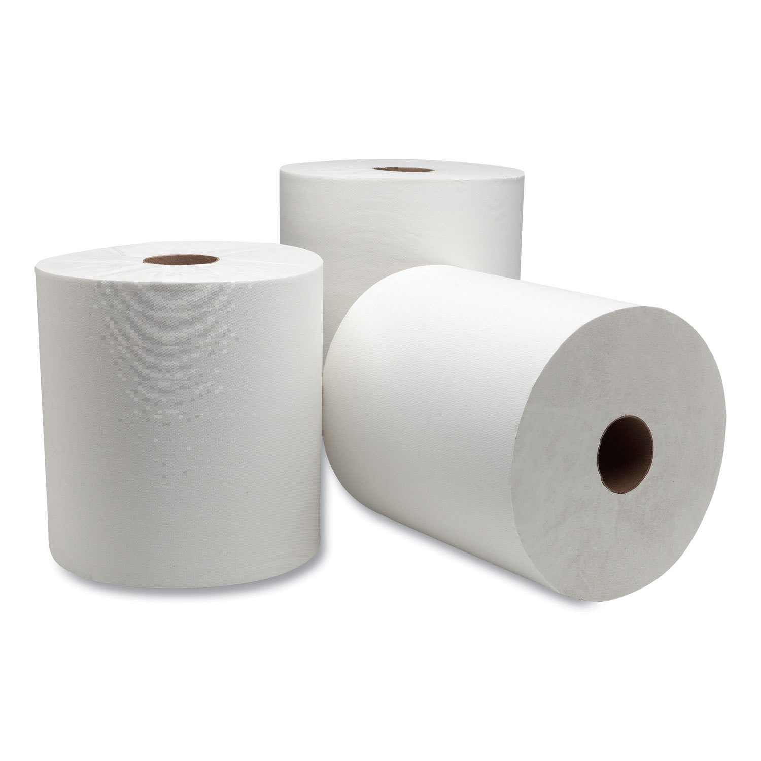 Paper Towels: Hard Roll, Roll, 1 Ply, White
