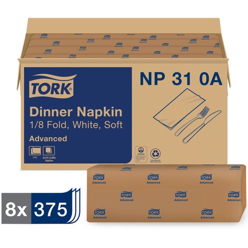 NAPKIN,DNNR1/8FLD,2PLY,WH