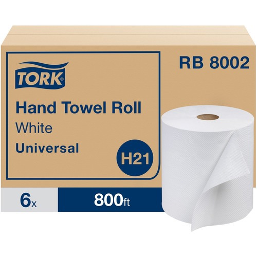 TOWEL,ROLL,800',6/CT,WH