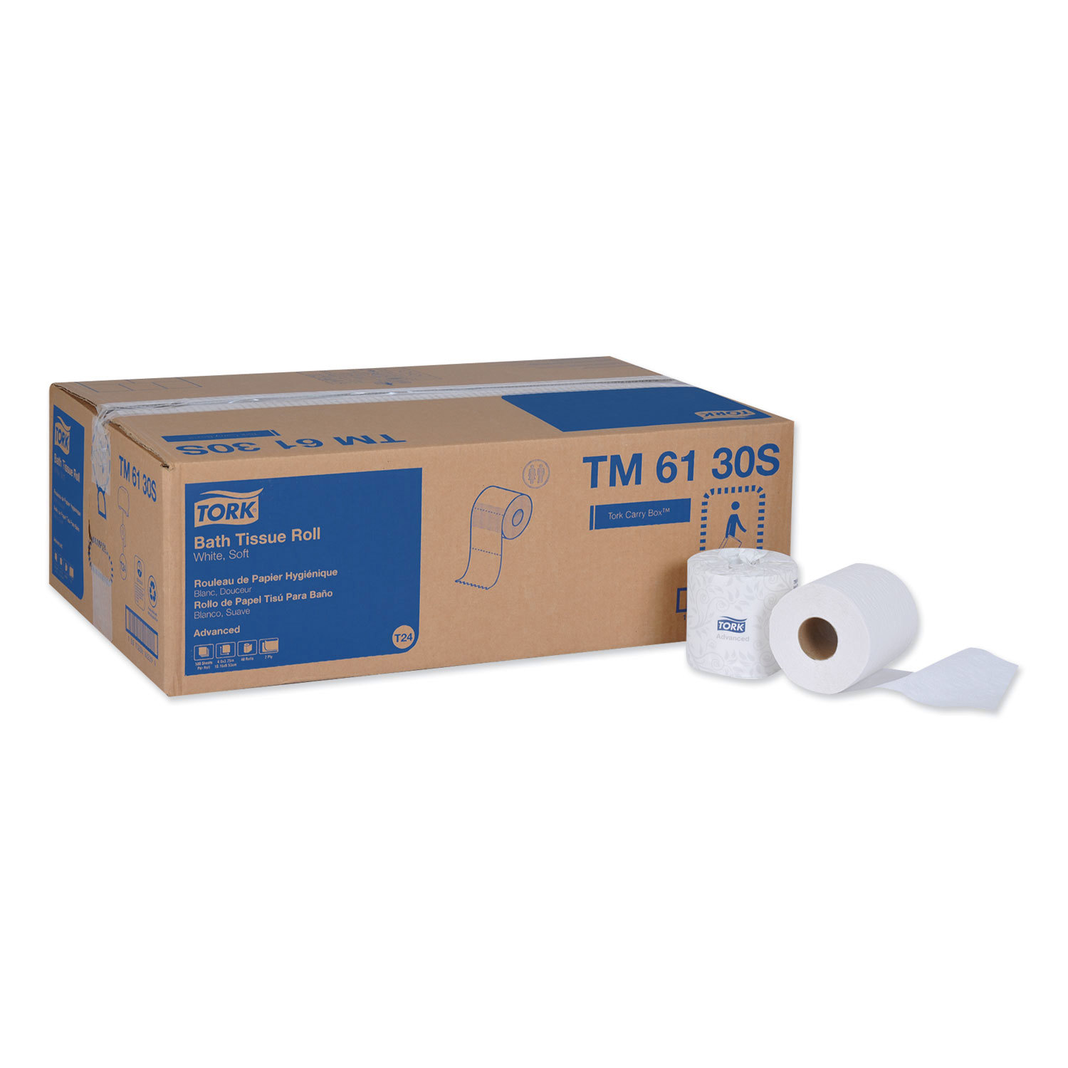 Bathroom Tissue: Standard Roll, Recycled Fiber, 2-Ply, White