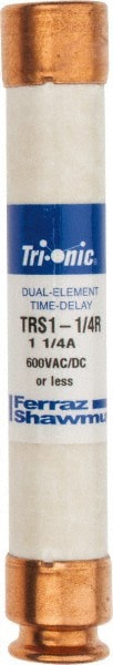Cylindrical Time Delay Fuse: RK5, 1.25 A, 127 mm OAL, 20.7 mm Dia