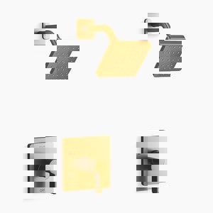 One Handle Single Function Shower Faucet in Vibrant Brushed Moderne Brass (Trim Only)