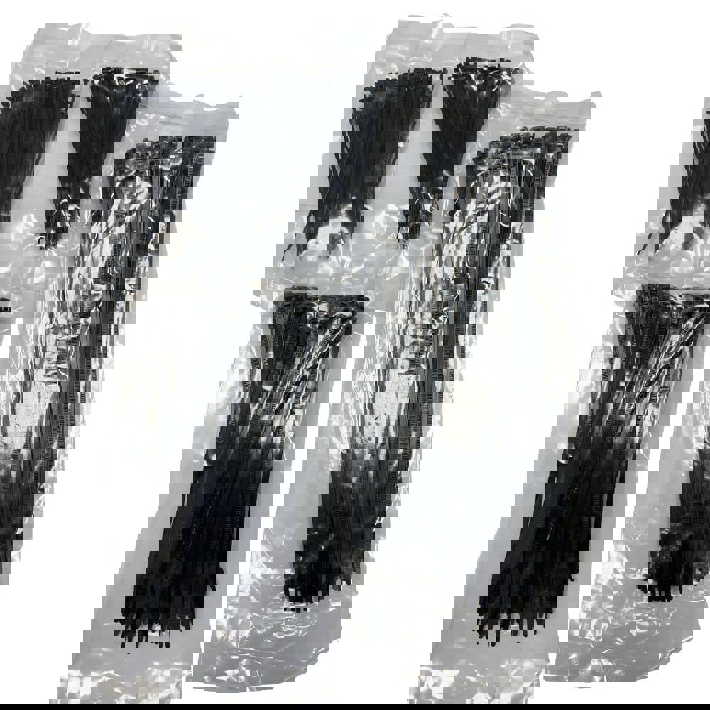 Cable Tie Assortments; Cable Tie Style: Standard ; Color: Black ; Tensile Strength: 18 lb; 50 lb ; Number of Pieces: 400 ; Container Type: Bag ; Overall Length: 100.00