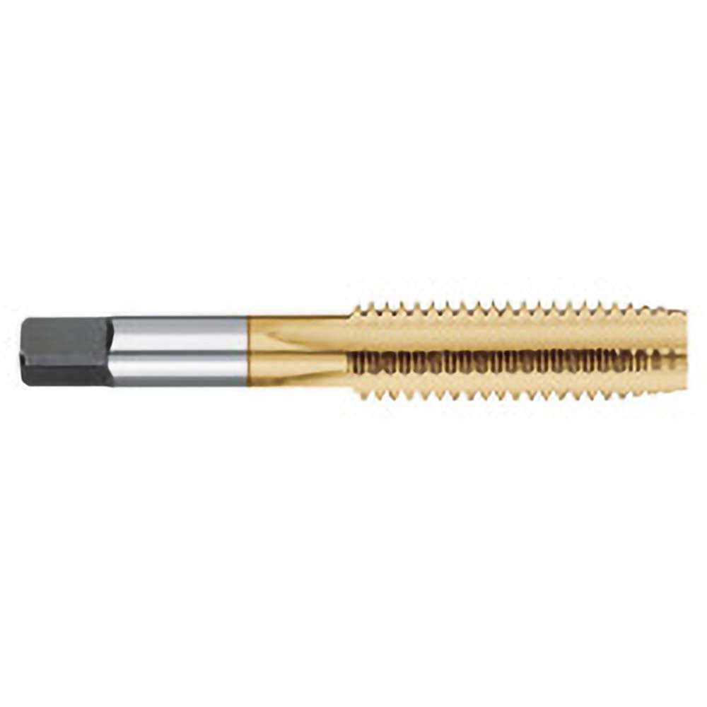 Straight Flutes Tap: #0-80, UNF, 2 Flutes, Plug, 3B, High Speed Steel, TiN Finish