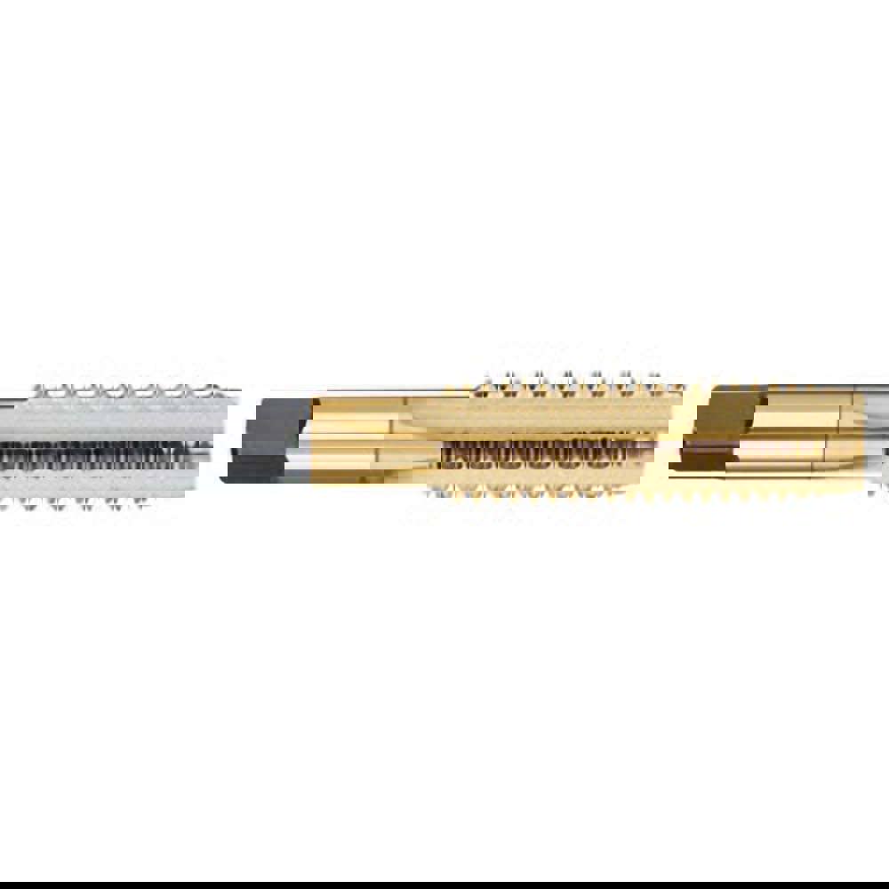 Straight Flutes Tap: 9/16-18, UNF, 4 Flutes, Plug, 2B & 3B, High Speed Steel, TiN Finish