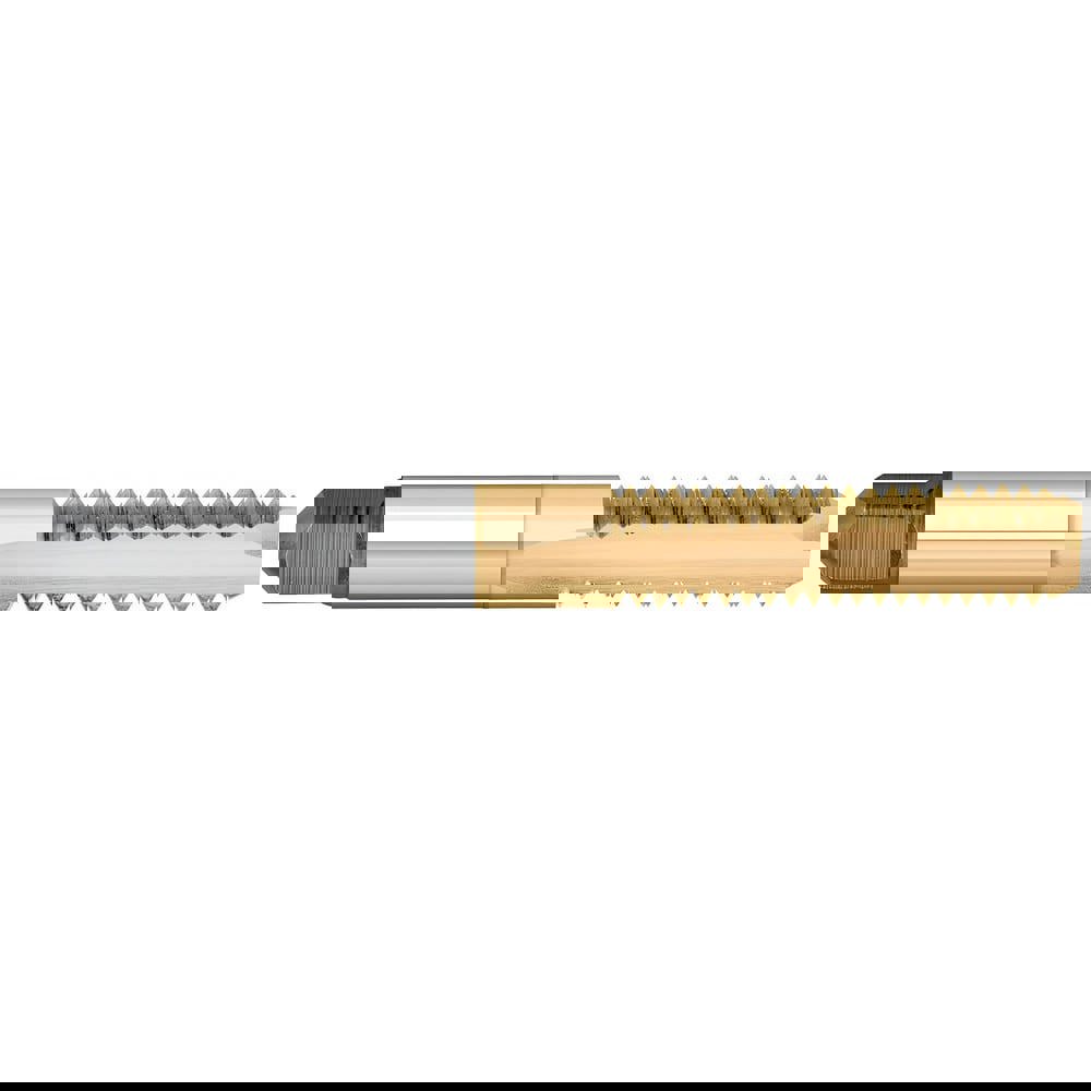Spiral Point Tap: #4-40 UNC, 2 Flutes, Bottoming Chamfer, 2B/3B Class of Fit, High-Speed Steel, TiN Coated