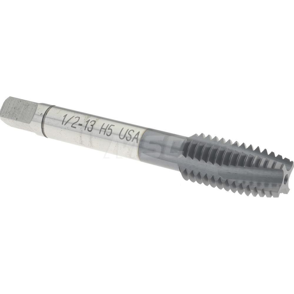 Spiral Point Tap: 1/2-13, UNC, 4 Flutes, Plug, 2B/3B, Powdered Metal, AlTiN Finish