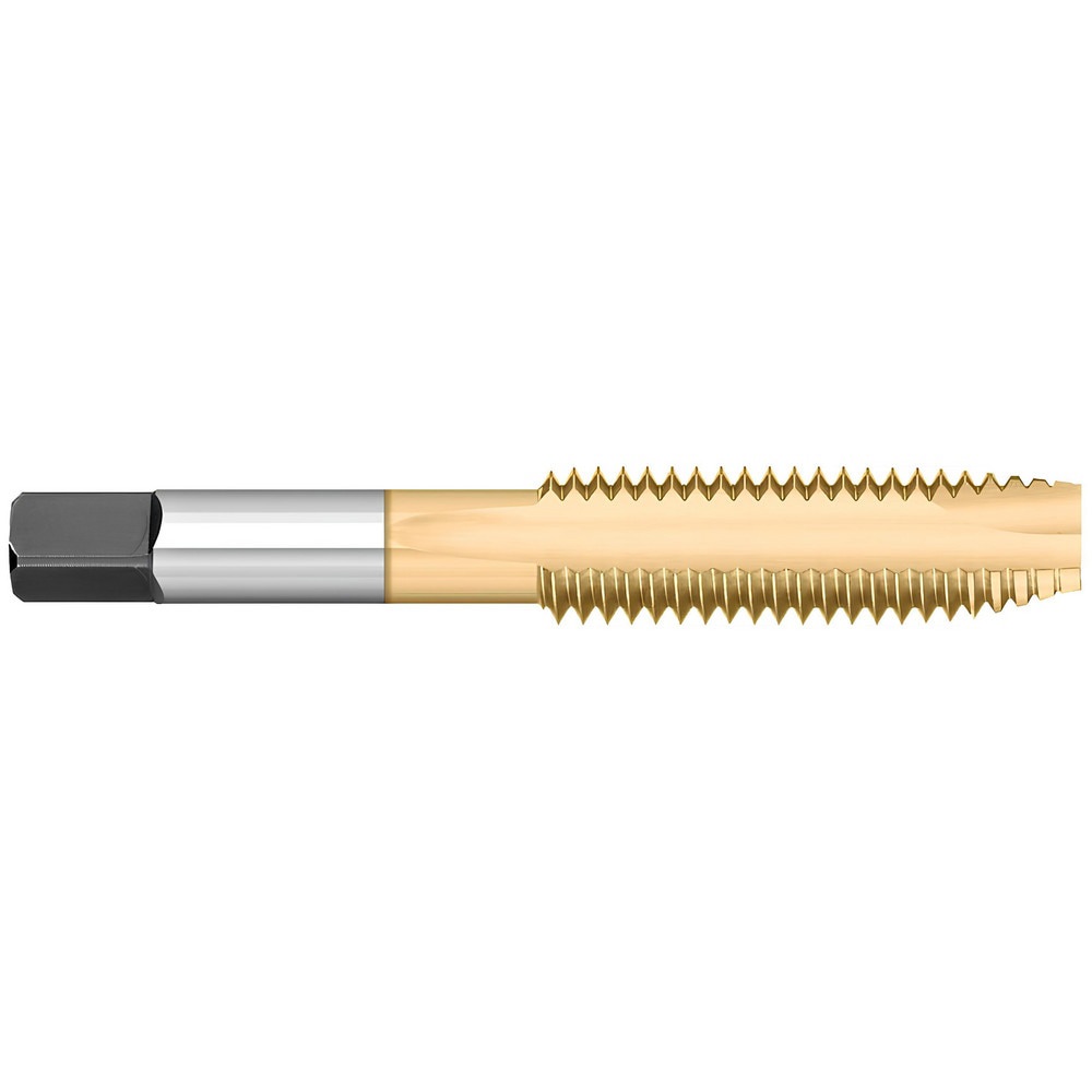 Spiral Point Tap: 5/16-24 UNF, 2 Flutes, Plug Chamfer, 2B/3B Class of Fit, High-Speed Steel, TiN Coated