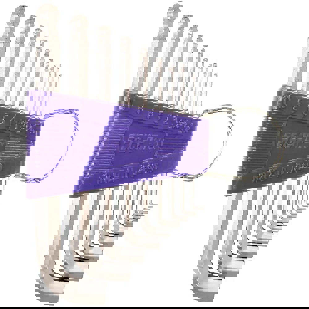 Hex Key Sets; Ball End: Yes ; Handle Type: L-Handle ; Measurement Type: Metric ; Hex Size: 1.5 mm, 2 mm, 2.5 mm, 3 mm, 4 mm, 5 mm, 6 mm, 8 mm, 10 mm ; Material: Steel ; Overall Length (mm): 123.0000