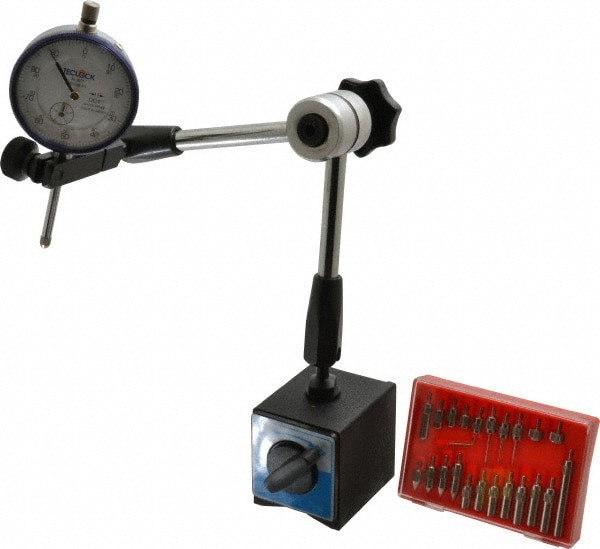 Dial Indicator & Base Kit: 0-100 Dial Reading