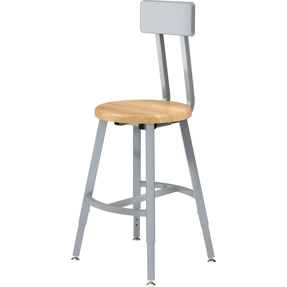 Stationary Stools; Seat Depth: 14in ; Seat Width: 14in ; Product Type: Adjustable Height Stool; Stool with Back ; Base Type: 4 Leg ; Minimum Seat Height: 18in ; Maximum Seat Height: 26in