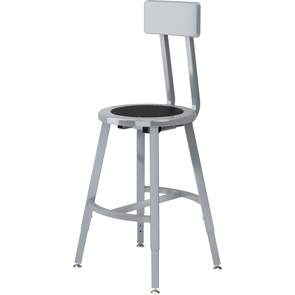 Stationary Stools; Seat Depth: 14in ; Seat Width: 14in ; Product Type: Adjustable Height Stool; Stool with Back ; Base Type: 4 Leg ; Minimum Seat Height: 18in ; Maximum Seat Height: 26in