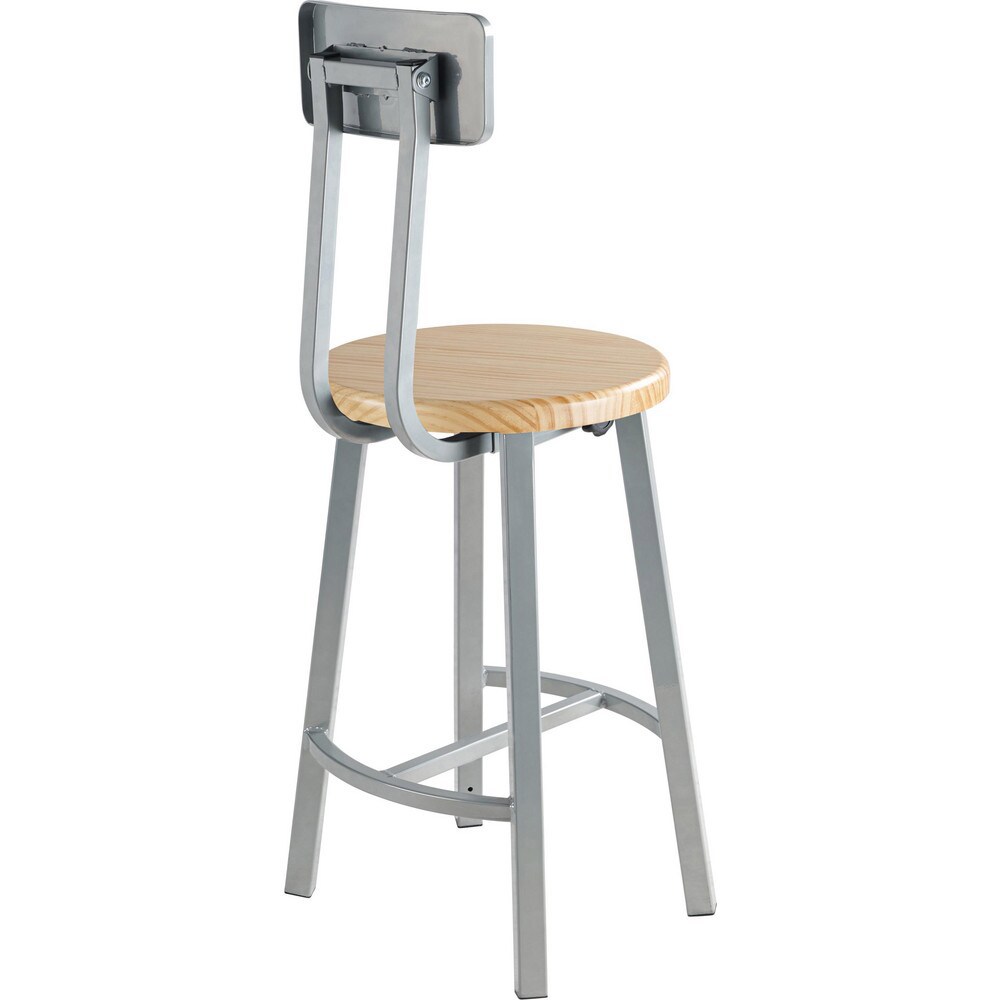Stationary Stools; Seat Depth: 14in ; Seat Width: 14in ; Product Type: Stool with Back ; Base Type: 4 Leg ; Minimum Seat Height: 24in ; Maximum Seat Height: 24in